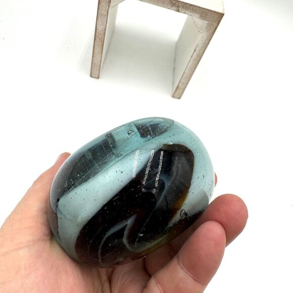 Antique Glass Dump Paperweight Swirl Design Interior Unsigned Pontal scare - Picture 7 of 10